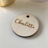 Houten label met naam