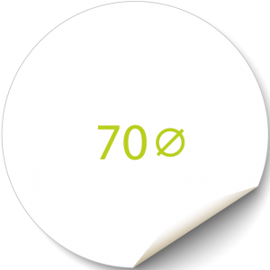 Sticker 70x70 mm - Transparant