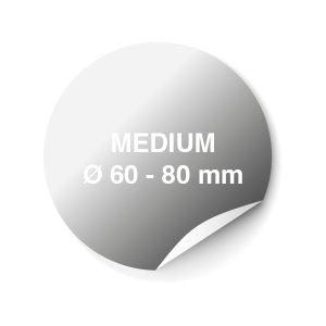 Sticker Medium - Silver Metallic